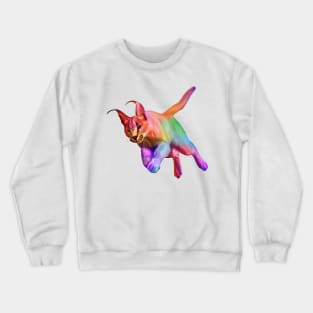 Colorful Caracal Cat Crewneck Sweatshirt